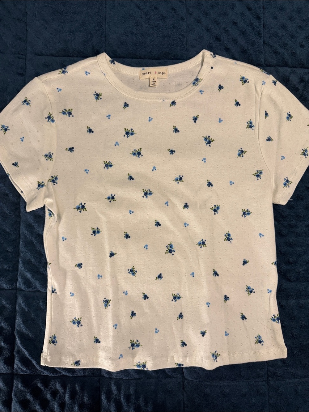 Junior - White Floral Short-Sleeve Tee